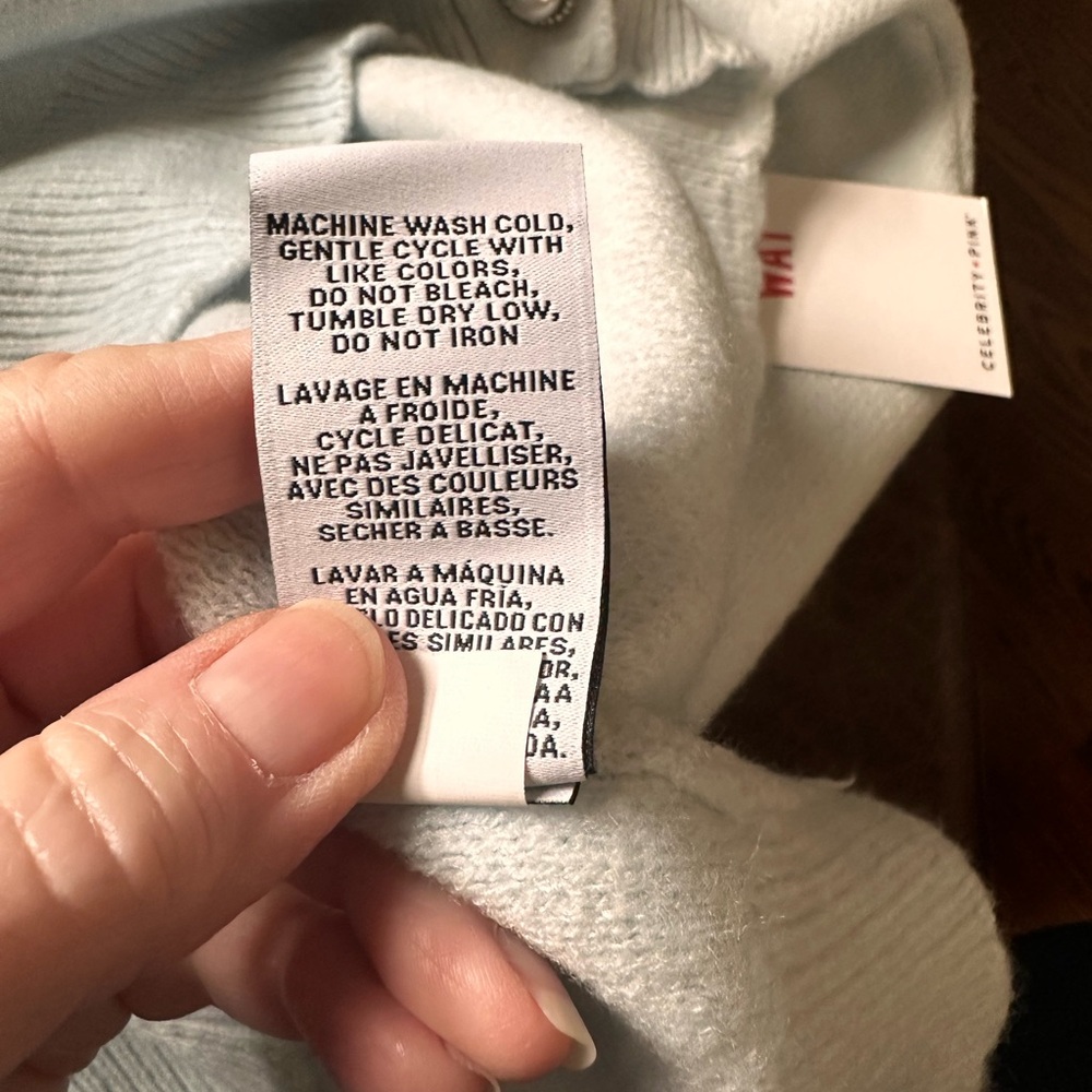 Celebrity Pink Soft Blue pearl Button-Up Cardigan - Picture 14 of 14